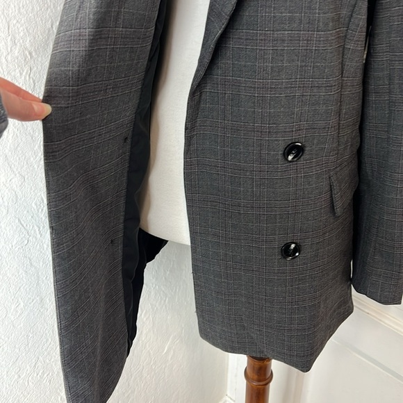 NWOT Rachel Zoe Gray Plaid Open Front Coat Size M - Picture 5 of 8